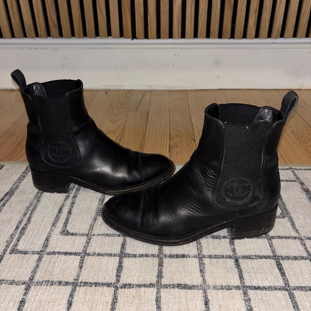 Black Leather Ankle Boots